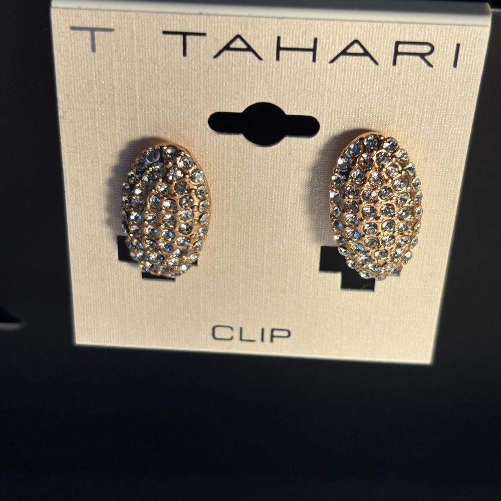 Tahari Gold and Silver Clip Earrings